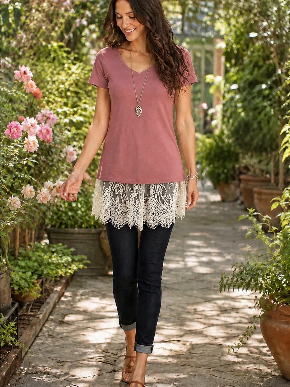 Women’s White Lace Shirt Extender Layering Feminine Boho Chic Cottage Flowing